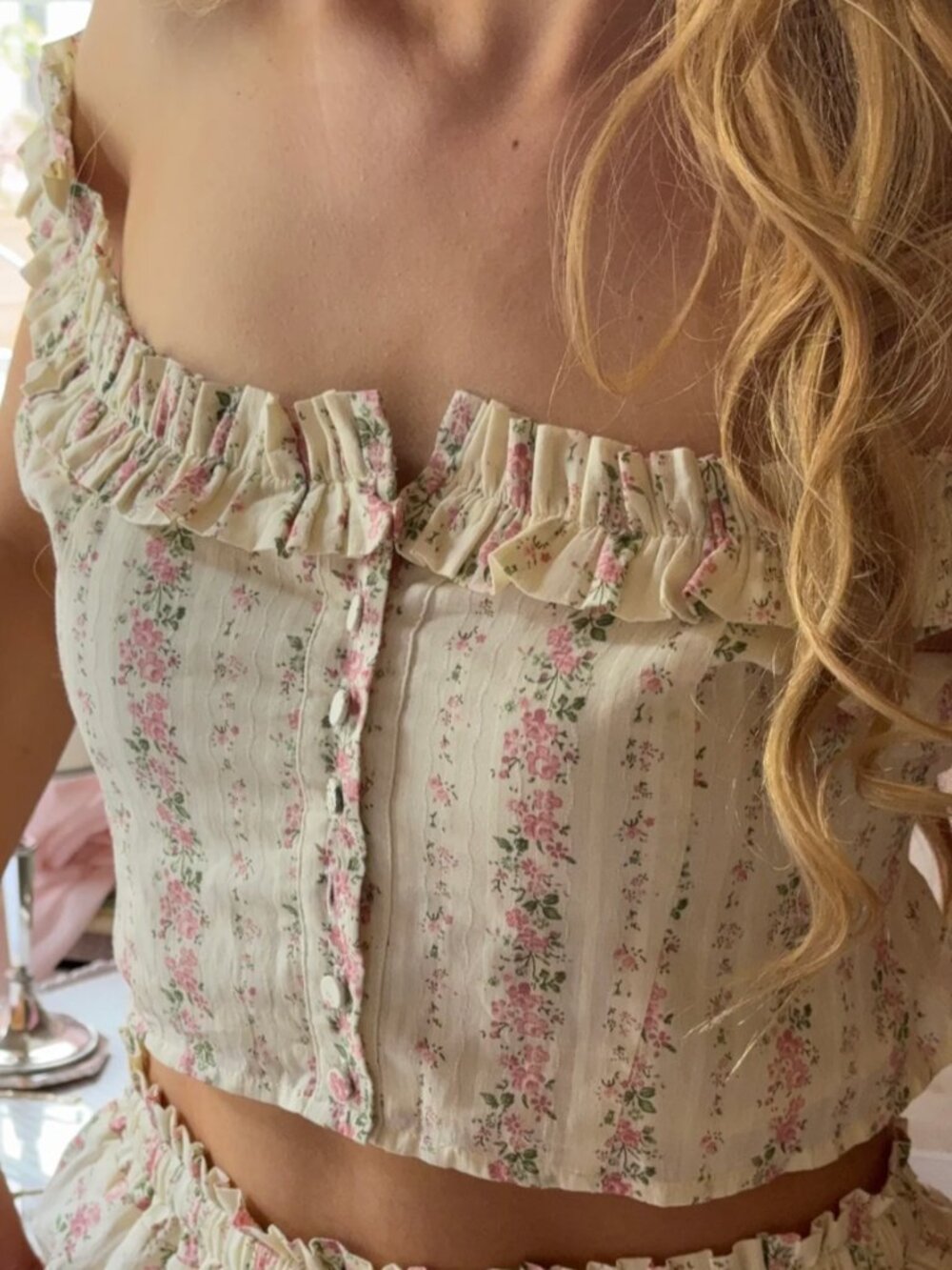 Wild Rose & Sparrow The Fiori Top Pink Size Small NWT